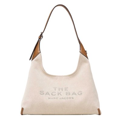 THE LEATHER-TRIM CANVAS BELTED SACK BAG